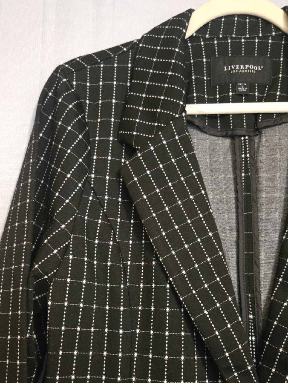 Liverpool Black Windowpane Single-Button Fitted Blazer PL NWT - Picture 3 of 12